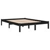 vidaXL Massivholzbett Schwarz 150x200 cm