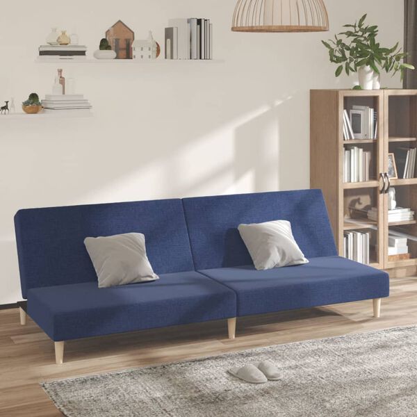 vidaXL Schlafsofa 2-Sitzer Blau Stoff