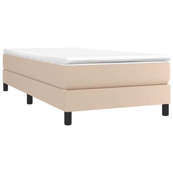 vidaXL Boxspringbett mit Matratze Cappuccino-Braun 80x200cm Kunstleder