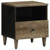 vidaXL Nachttisch Hellgrau 40x33x46 cm Massivholz Mango