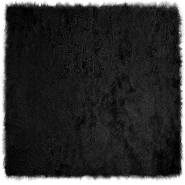 vidaXL Kunstschaffell Teppich Tafalla Schwarz 120 x 120 cm Polyester