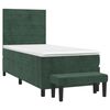 vidaXL Boxspringbett mit Matratze Dunkelgr&uuml;n 90x200 cm Samt