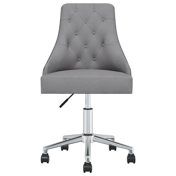 vidaXL Esszimmerst&uuml;hle 2 Stk. Drehbar Hellgrau Stoff