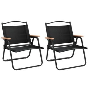 vidaXL Campingst&uuml;hle 2 Stk. Schwarz 54x43x59 cm Oxford-Gewebe