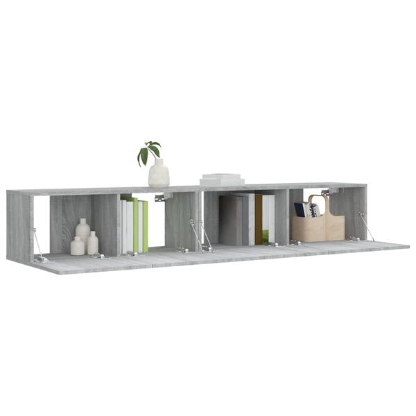 vidaXL 2-tlg. TV-Schrank-Set Grau Sonoma Holzwerkstoff
