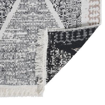 vidaXL Teppich Schwarz und Grau 120x180 cm Baumwolle