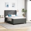 vidaXL Boxspringbett mit Matratze Dunkelgrau 160 x 200 cm Stoff