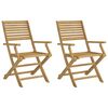 vidaXL Klappst&uuml;hle, 2 St&uuml;ck, 54,5 x 61,5 x 86,5 cm, Massivholz Akazie