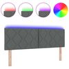 vidaXL Kopfteil mit LED-Lichtleisten mit Kopfteil Grau 144 cm Stoff