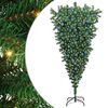vidaXL Umgedrehter Kunst Weihnachtsbaum mit Kugelset Gr&uuml;n 210 cm PVC