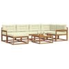 vidaXL Outdoor-Sofagarnitur mit Kissen 7 pcs Natur und Creme