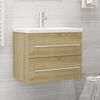 vidaXL Waschbeckenunterschrank Sonoma-Eiche 60x38,5x48cm Holzwerkstoff
