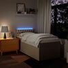 vidaXL Boxspringbett mit Matratze Creme 90x190 cm Stoff