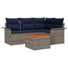 vidaXL Gartensofa-set 5 stk. Grau Poly-Rattan