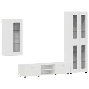 vidaXL TV-Schrankset FLORIN 3 stk. 150 x 39 x 30 cm Hochglanz Wei&szlig;