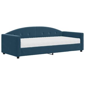 vidaXL Tagesbett mit Matratze Blau 90x200 cm Samt