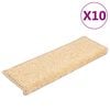 vidaXL Stufenmatten 10 Stk. 65x21x4 cm Creme Rechteckiger Rand