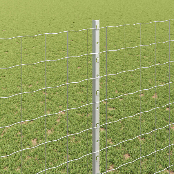 vidaXL Zaun mit Pfosten Silber 1,6 x 10 m Stahl
