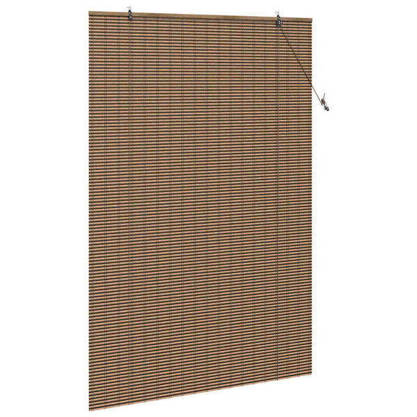 vidaXL Rollo mit Vorh&auml;ngen Braun 150 x 220 cm Bambus