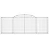 vidaXL Gabionen mit Hochbogen 11 Stk 300x50x100/120cm Verzinktes Eisen