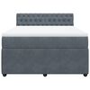 vidaXL Boxspringbett mit Matratze Dunkelgrau 160x200 cm Samt
