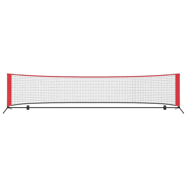 vidaXL Tennisnetz Schwarz und Rot 396 x 92 x 87 cm Polyester