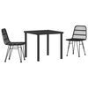 vidaXL Garten Essgruppe 3 pcs Schwarz Pulverbeschichteter Stahl