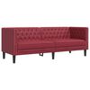 vidaXL 2-tlg. Chesterfield-Sofa-Set Weinrot Kunstleder