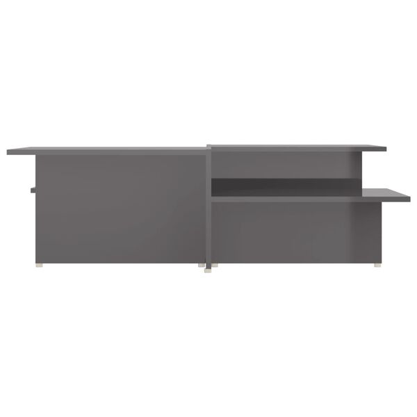 vidaXL Couchtische 2 Stk. Hochglanz-Grau 111,5x50x33 cm Holzwerkstoff