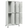 vidaXL Schlie&szlig;fachschrank mit 6 F&auml;chern Stahl 90x45x180 cm Grau