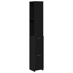 vidaXL Badezimmerschrank Schwarz Eichen-Optik 25 x 25 x 170 cm