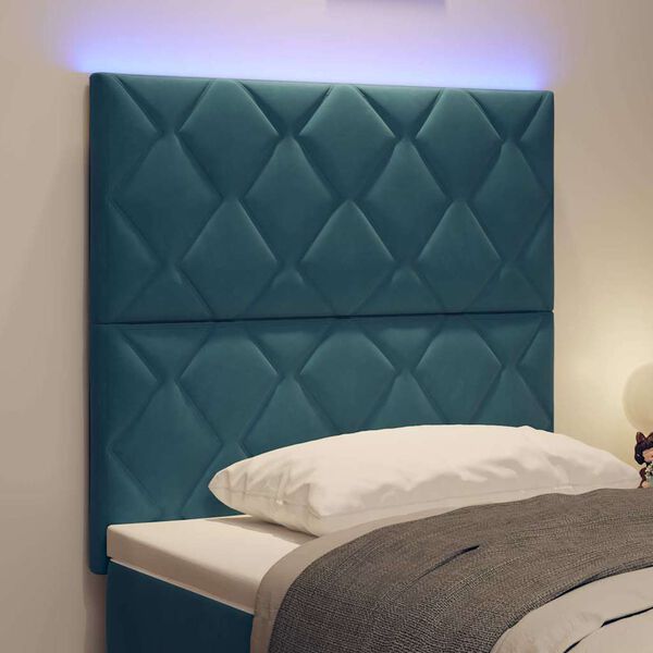 vidaXL LED Kopfteil Dunkelblau 100 cm Kunstleder