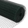 vidaXL Zaunpfosten Gr&uuml;n 50 x 1,4 m (13 mm Maschenweite) Stahl und PVC