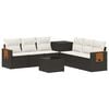 vidaXL Sofa Set 8 stk. Schwarz und Cremewei&szlig; Polyrattan und Stahl