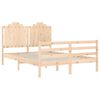 vidaXL Massivholzbett mit Kopfteil 140x190 cm