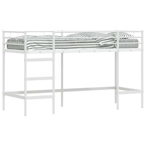 vidaXL Kinderloftbett Uni Wei&szlig; 75 x 190 cm Stahl