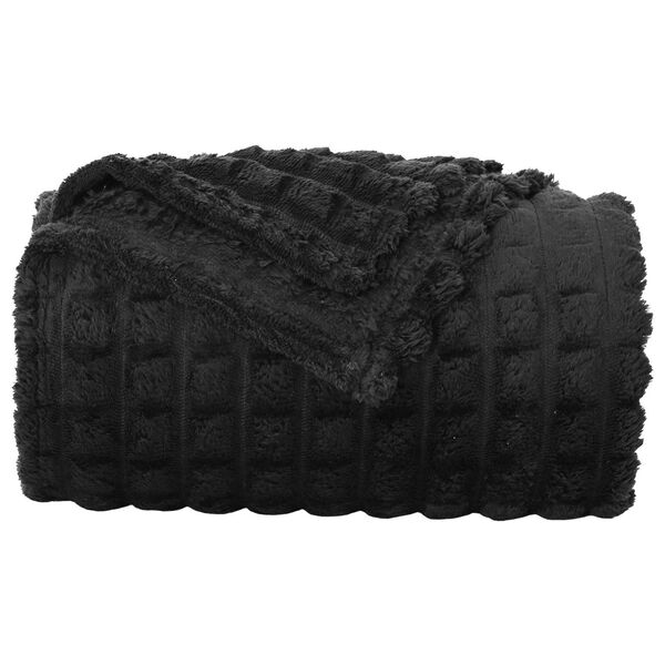 vidaXL &Uuml;berwurfdecke Schwarz 200 x 150 cm Fleece