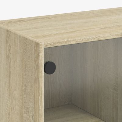 vidaXL Bücherschrank mit Türen Sonoma-Eiche 136x37x142cm Holzwerkstoff