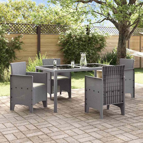 vidaXL Gartenstuhl 4 pcs Hellgrau 53 x 49 x 85 cm Polypropylen