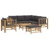 vidaXL 8-tlg. Garten-Lounge-Set mit Dunkelgrauen Kissen Bambus