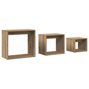 vidaXL Satztische 3 Stk. Artisan-Eiche Holzwerkstoff