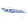 vidaXL Einziehbare Markise 300&times;150 cm Blau und Wei&szlig;