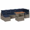vidaXL Garten Essgruppe mit Kissen 8 pcs Grau und Marineblau