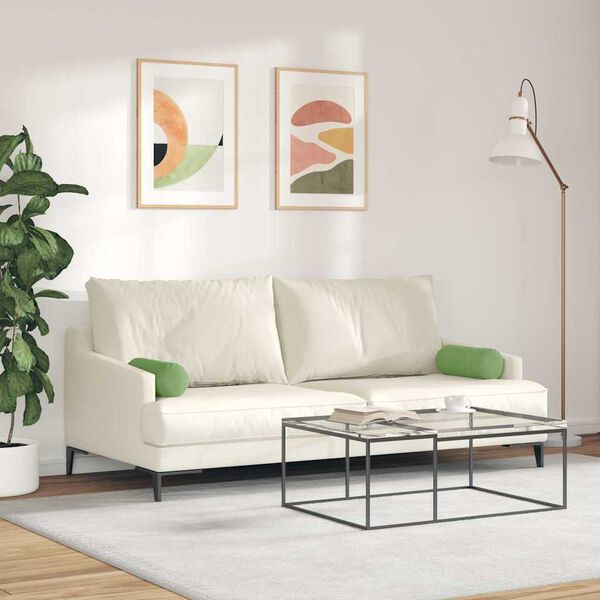 vidaXL Bolsterkissen 2 St&uuml;ck Hellgr&uuml;n &Oslash; 15 x 40 cm Cordstoff