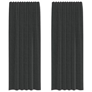 vidaXL Voile Vorh&auml;nge mit Stangentaschen 2 Stk. Schwarz