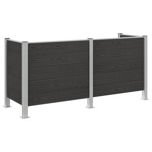 vidaXL M&uuml;lltonnenzaun Grau 237 x 85 x 115 cm Aluminium und WPC