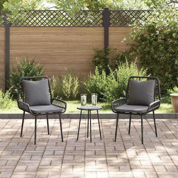 vidaXL Garten Essgruppe 3 pcs Schwarz und Anthrazit