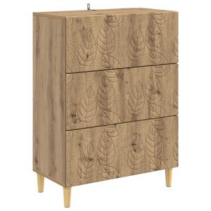 vidaXL Schubladenschrank 66 x 34,5 x 90 cm Holzwerkstoff Artisan-Eiche