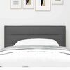 vidaXL LED Kopfteil mit LED-Lichtleisten Dunkelgrau 100 cm Polyester