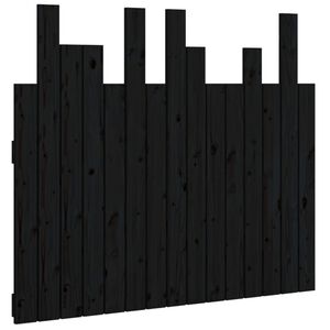 vidaXL Wand-Kopfteil Schwarz 95,5x3x80 cm Massivholz Kiefer
